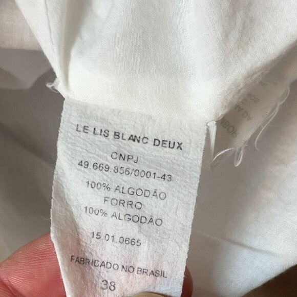 LE LIS BLANC Cotton Naval inspired Little Greige & White Pastel Summer Dress 38 - Picture 10 of 11